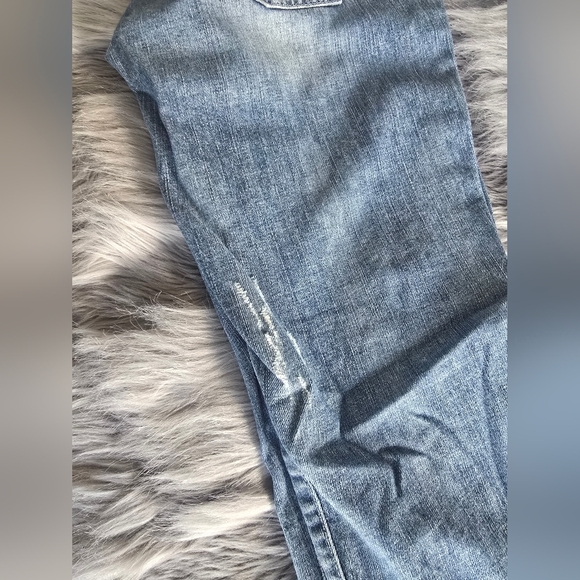 Guess Light Blue Distressed Wide Leg Jeans - Picture 5 of 17